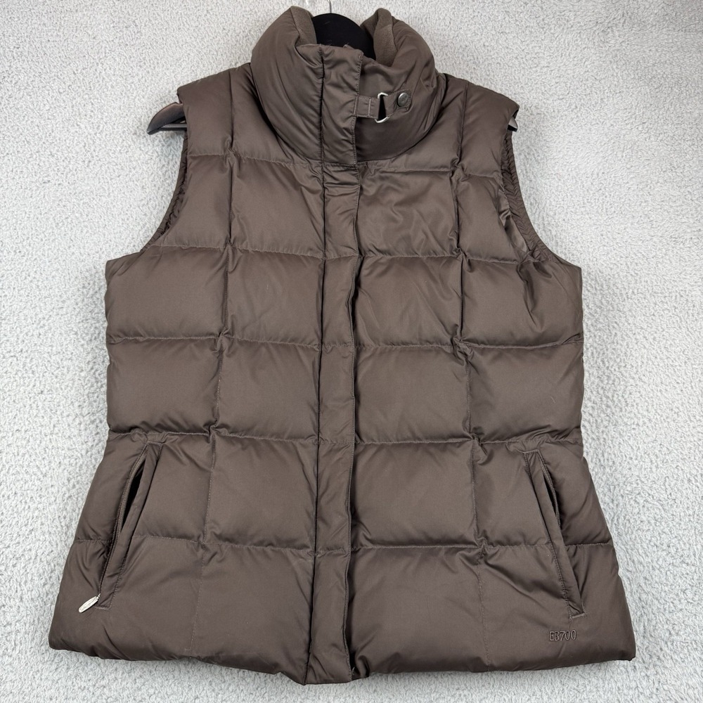 Eddie Bauer Vest Womens Large Brown EB700 Premium Goose Down Puffer Quilted - Picture 1 of 16